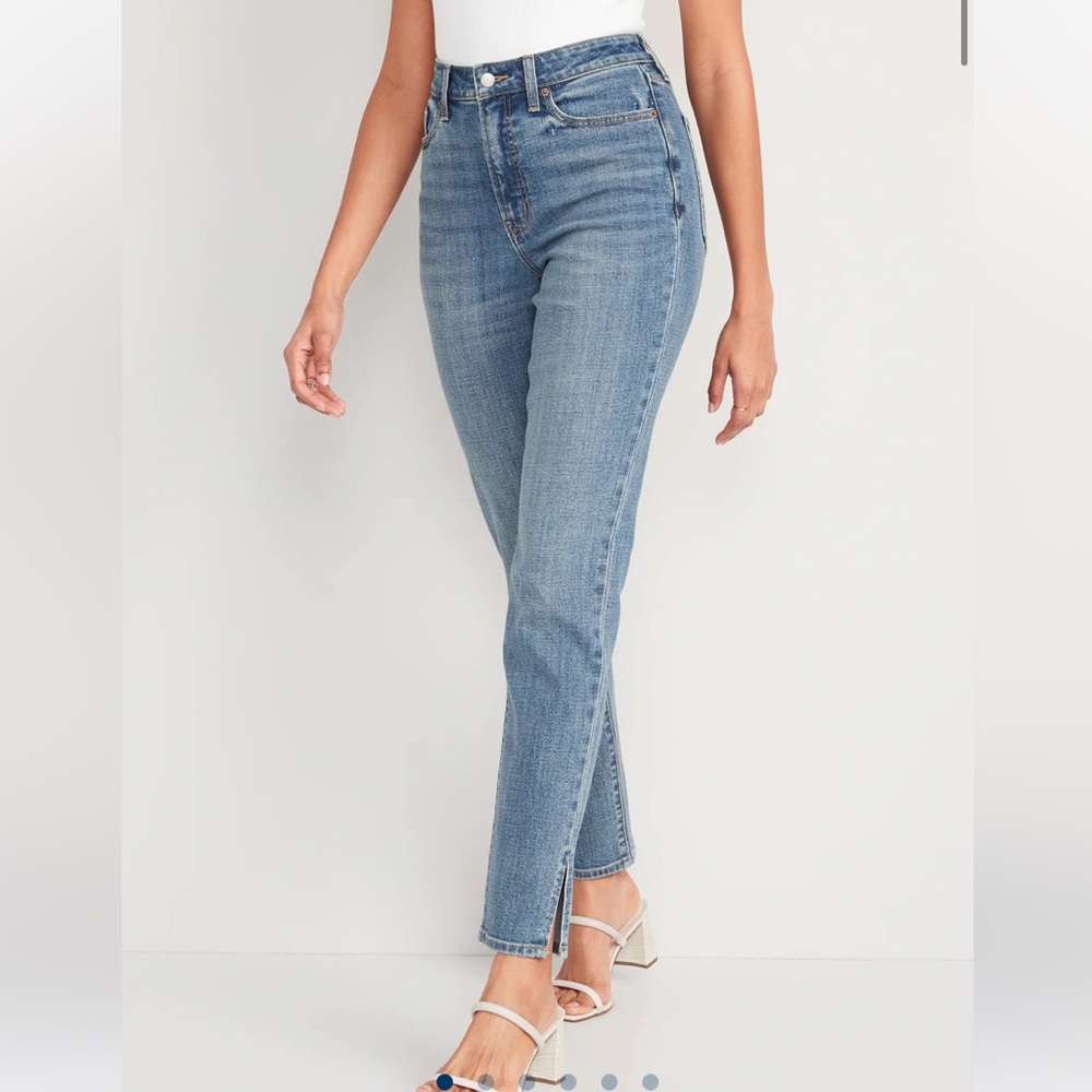 Old Navy High-Waisted OG Straight Side-Slit Ankle Jeans